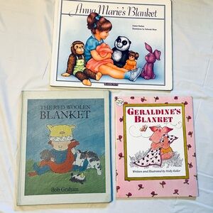4:$6 bundle Three children’s picture books about a child with their blanket